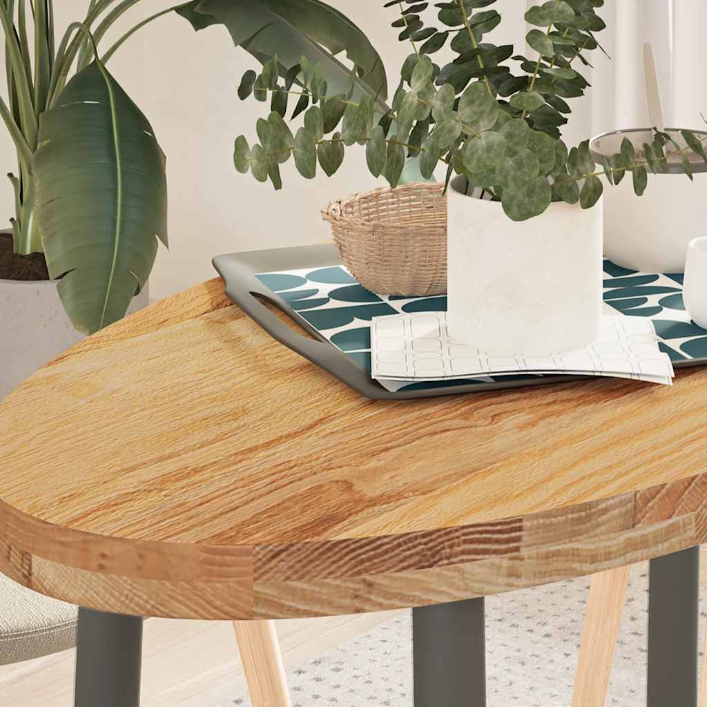 vidaXL Tafelblad 100x50x4 cm ovaal massief eikenhout - Aashly