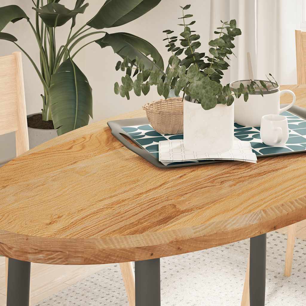 vidaXL Tafelblad 100x50x4 cm ovaal massief eikenhout - Aashly