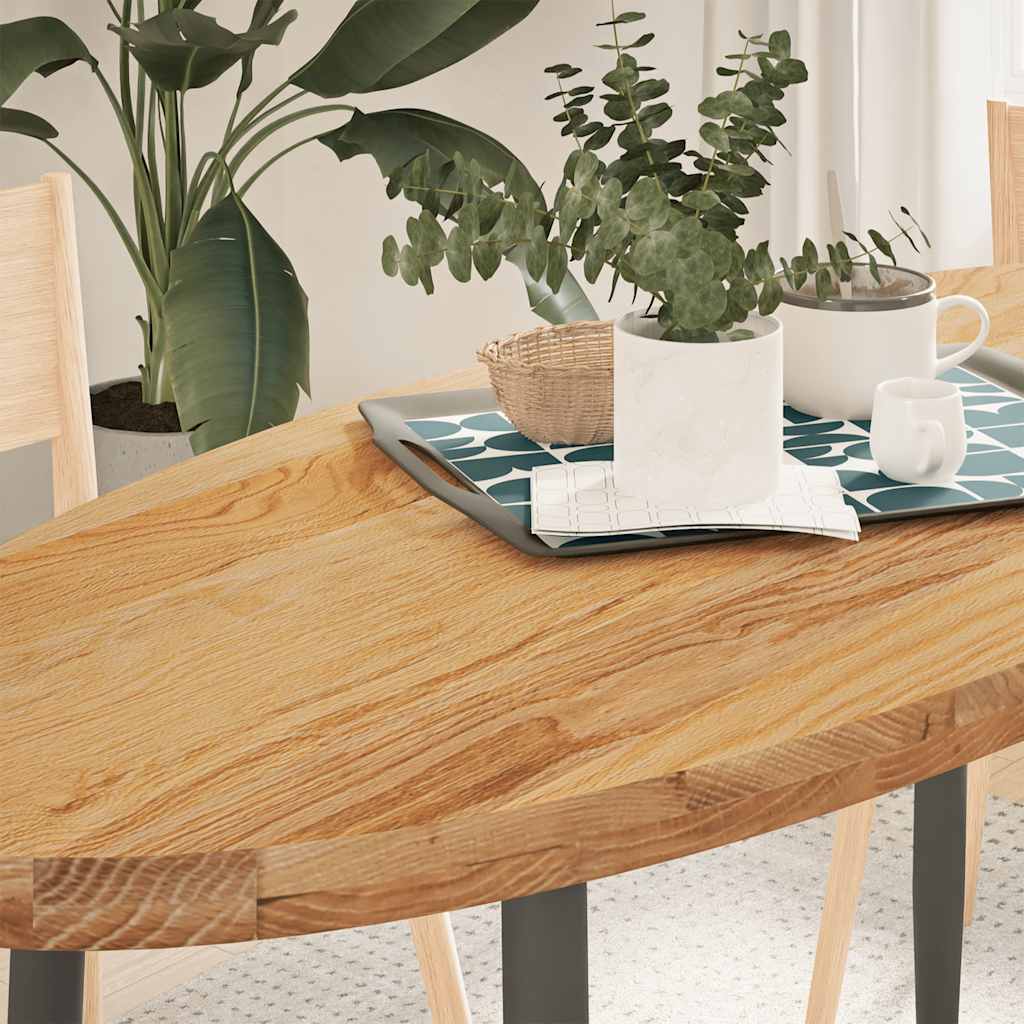 vidaXL Tafelblad 100x50x4 cm ovaal massief eikenhout - Aashly
