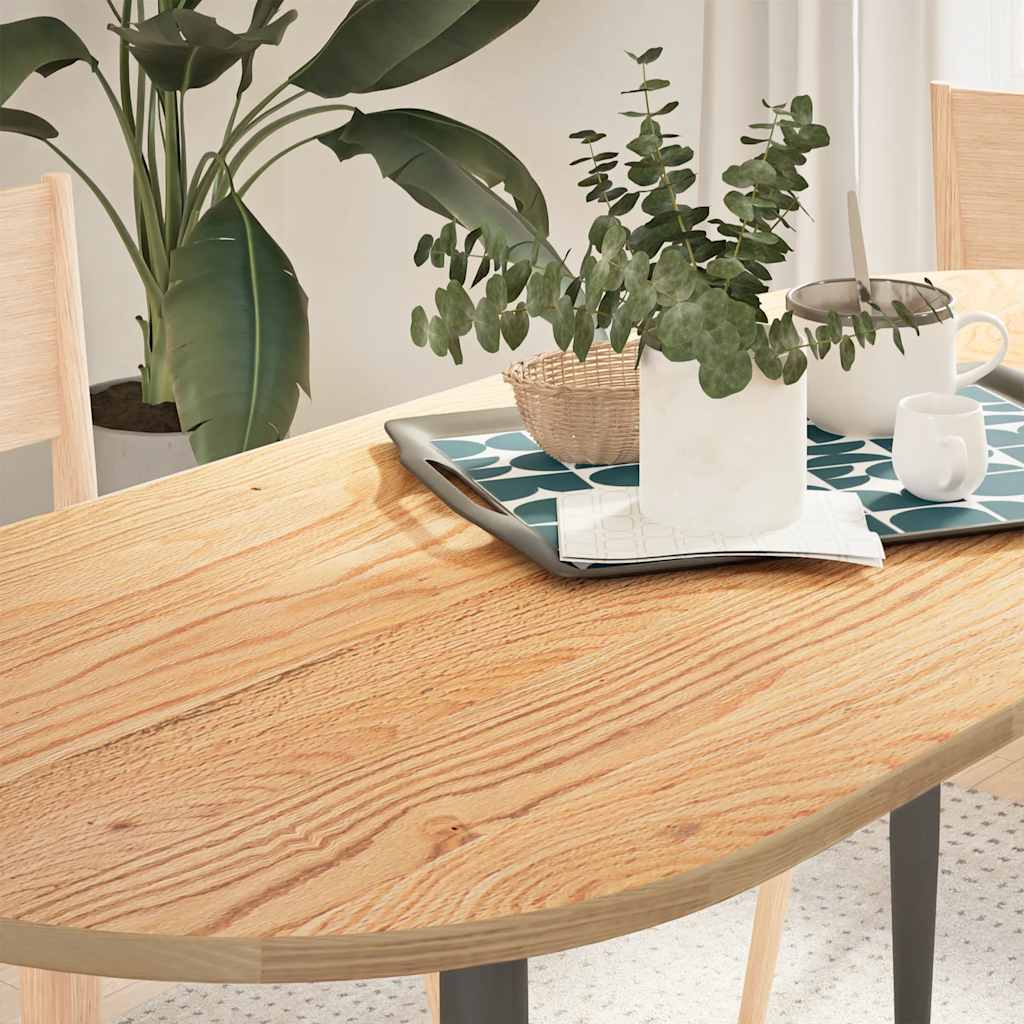 vidaXL Tafelblad 100x50x4 cm ovaal massief eikenhout donkerbruin - Aashly