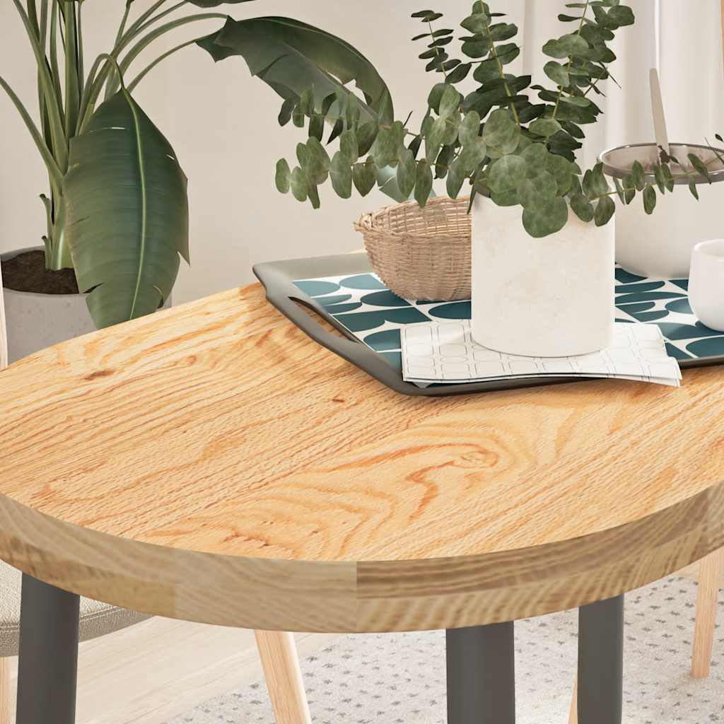 vidaXL Tafelblad 100x50x4 cm ovaal massief eikenhout donkerbruin - Aashly
