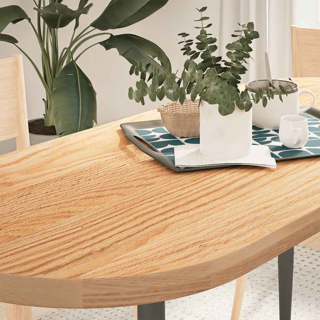 vidaXL Tafelblad 100x50x4 cm ovaal massief eikenhout donkerbruin - Aashly
