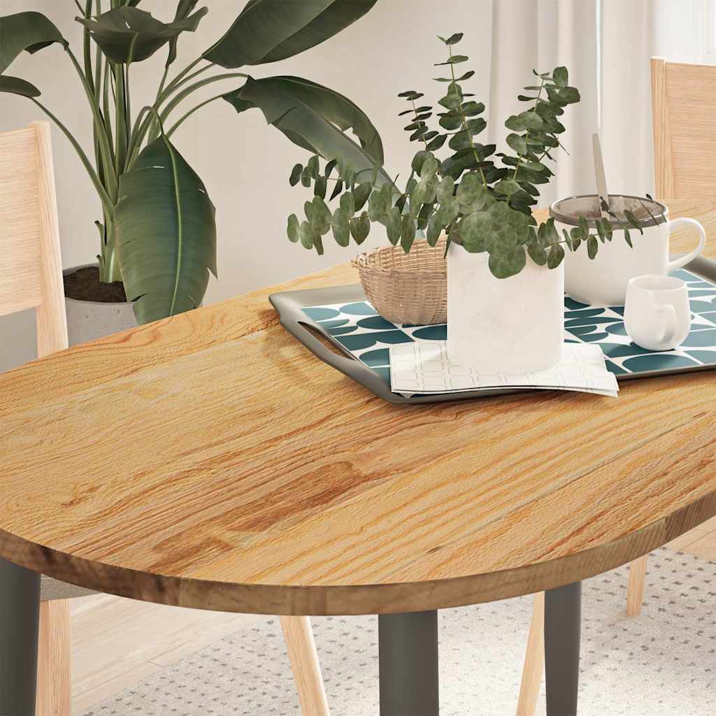 vidaXL Tafelblad 100x50x4 cm ovaal massief eikenhout donkerbruin - Aashly