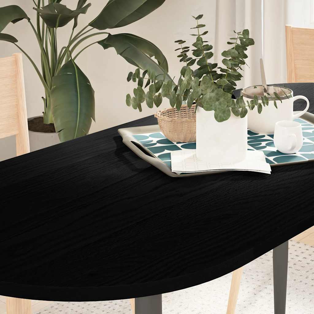 vidaXL Tafelblad 100x50x4 cm ovaal massief eikenhout donkerbruin - Aashly