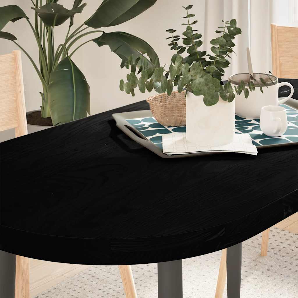 vidaXL Tafelblad 100x50x4 cm ovaal massief eikenhout donkerbruin - Aashly