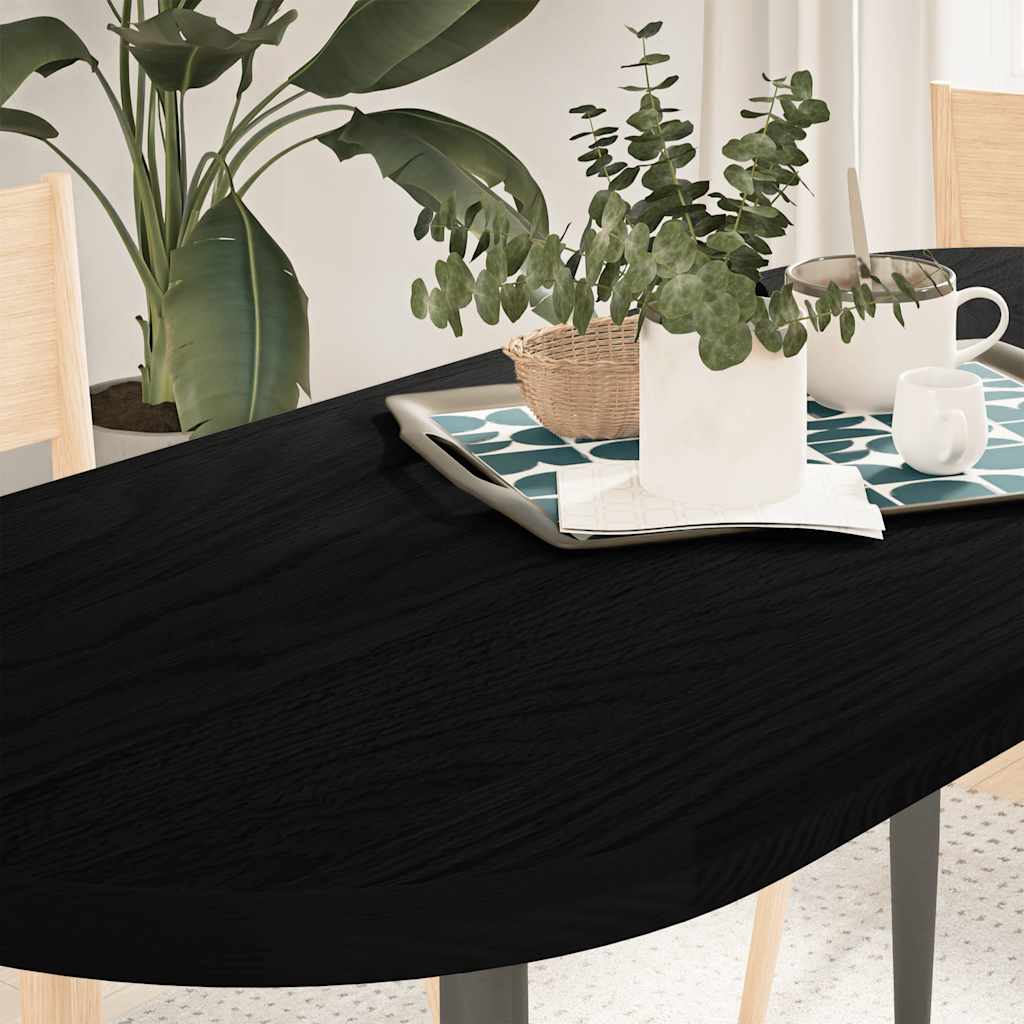 vidaXL Tafelblad 100x50x4 cm ovaal massief eikenhout donkerbruin - Aashly