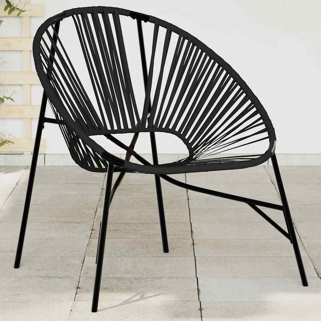 vidaXL Tuinstoel Egg poly rattan zwart wit - Aashly