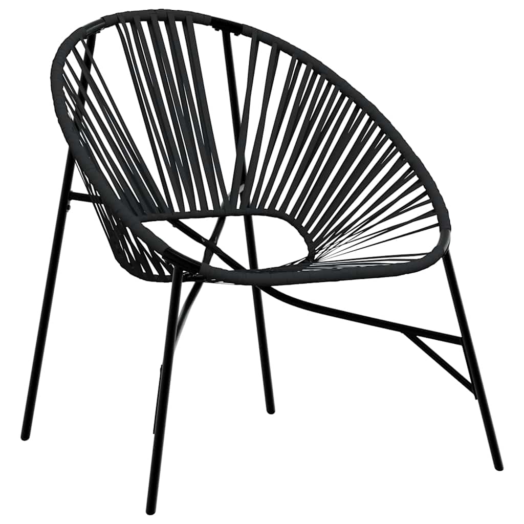 vidaXL Tuinstoel Egg poly rattan zwart wit - Aashly