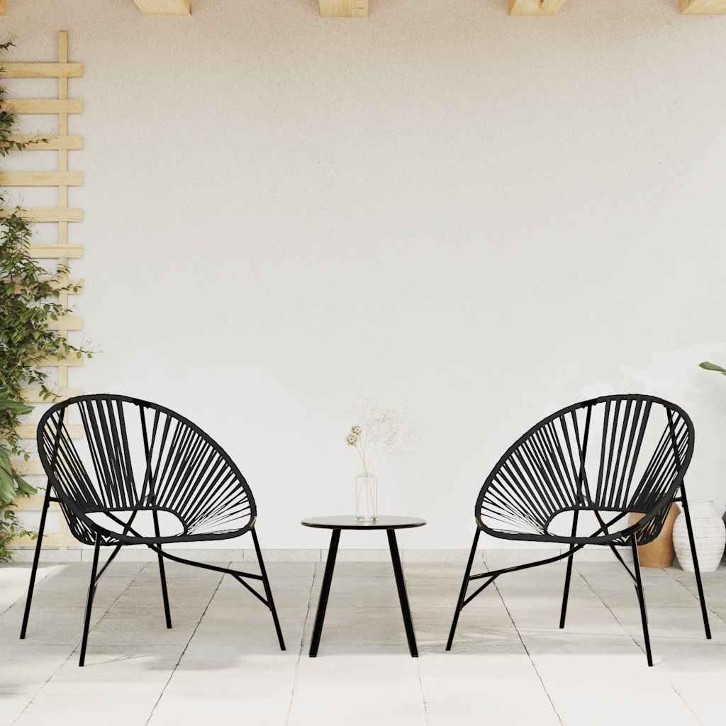 vidaXL Tuinstoel Egg poly rattan zwart wit - Aashly