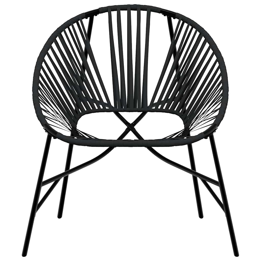 vidaXL Tuinstoel Egg poly rattan zwart wit - Aashly