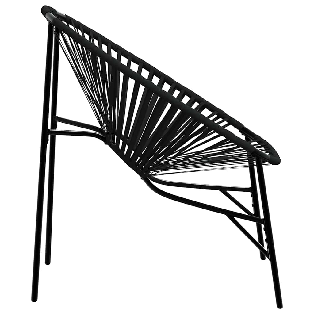 vidaXL Tuinstoel Egg poly rattan zwart wit - Aashly