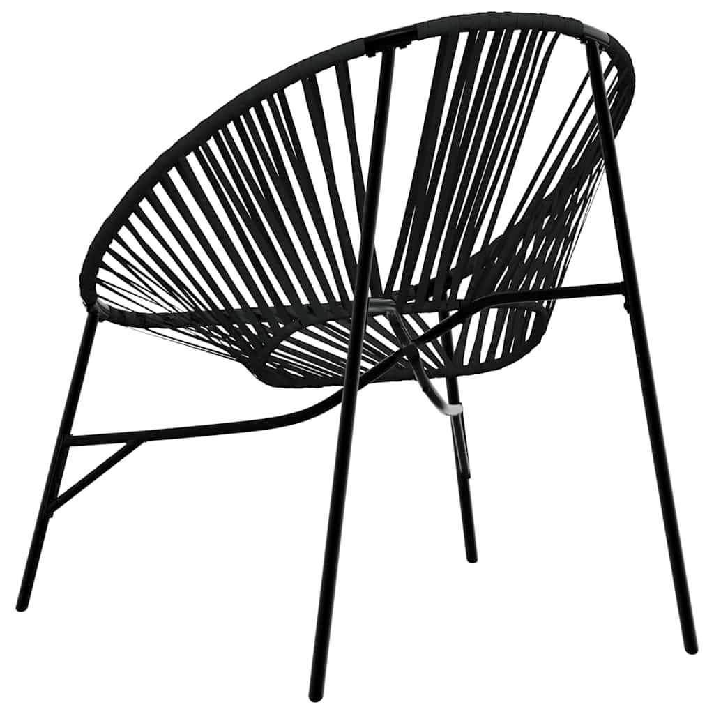vidaXL Tuinstoel Egg poly rattan zwart wit - Aashly