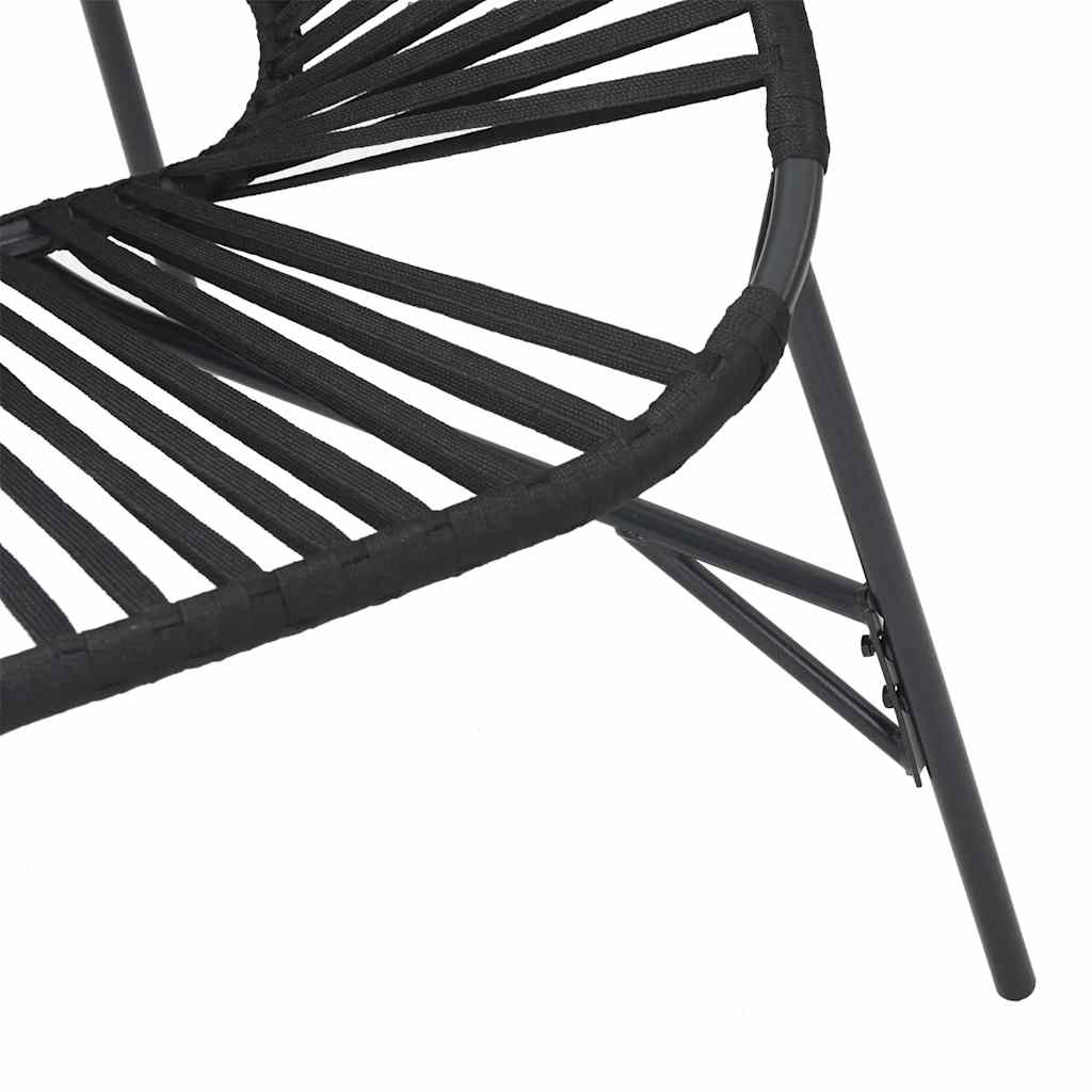 vidaXL Tuinstoel Egg poly rattan zwart wit - Aashly