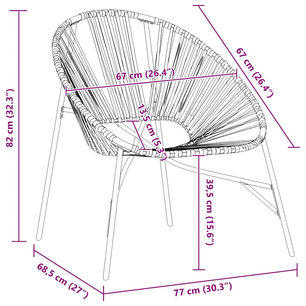 vidaXL Tuinstoel Egg poly rattan zwart wit - Aashly