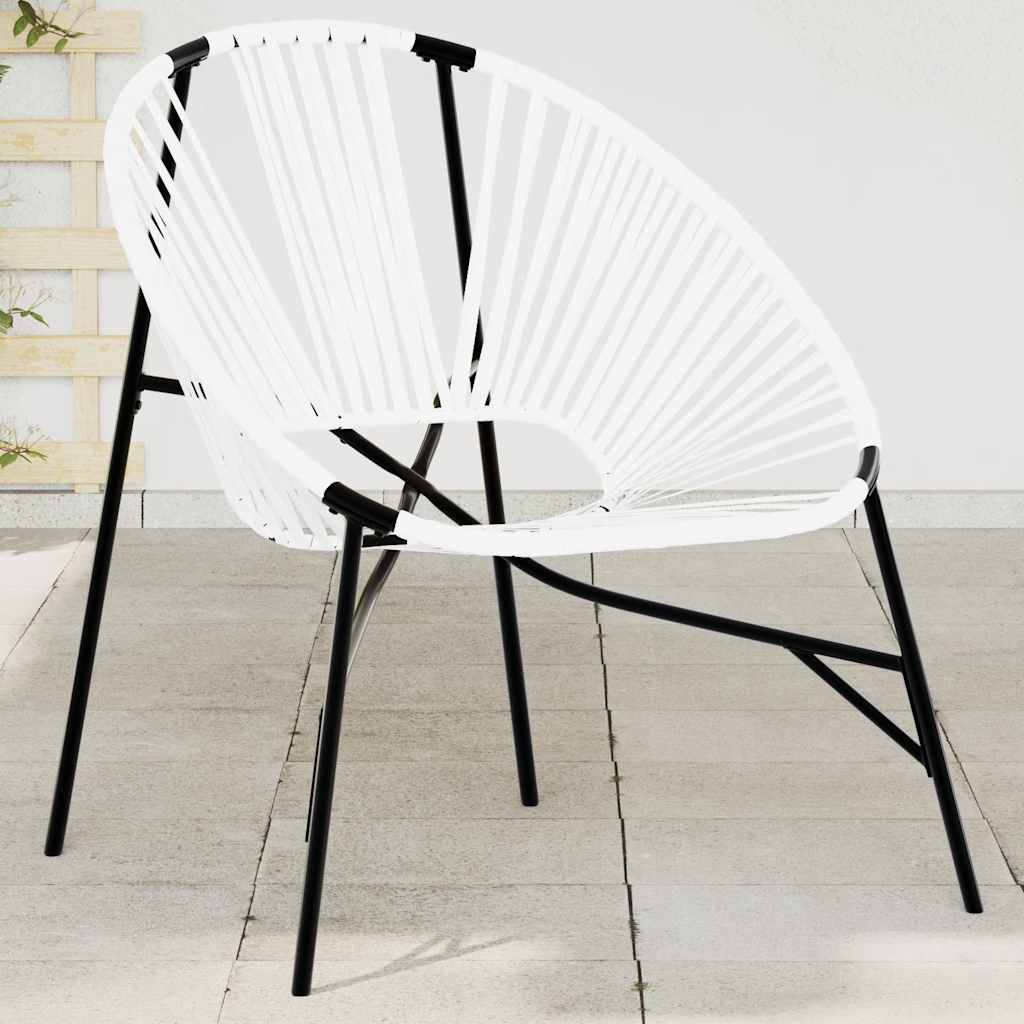 vidaXL Tuinstoel Egg poly rattan zwart wit - Aashly
