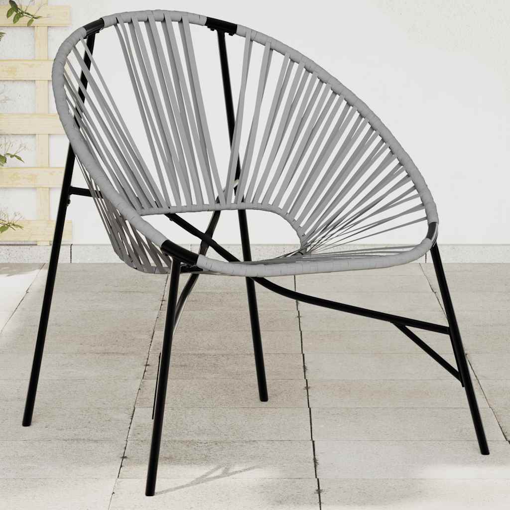 vidaXL Tuinstoel Egg poly rattan zwart wit - Aashly