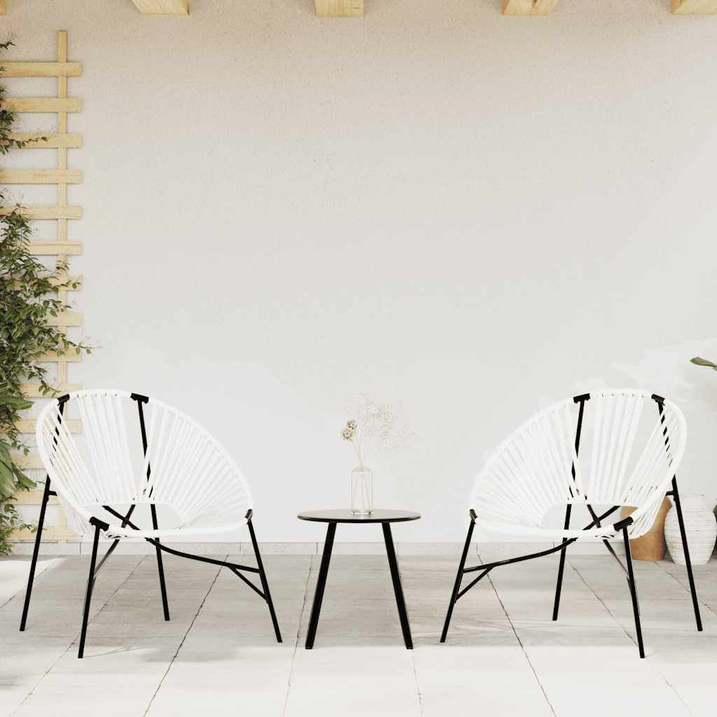 vidaXL Set tuinstoelen 3-delig poly rattan zwart en geel - Aashly
