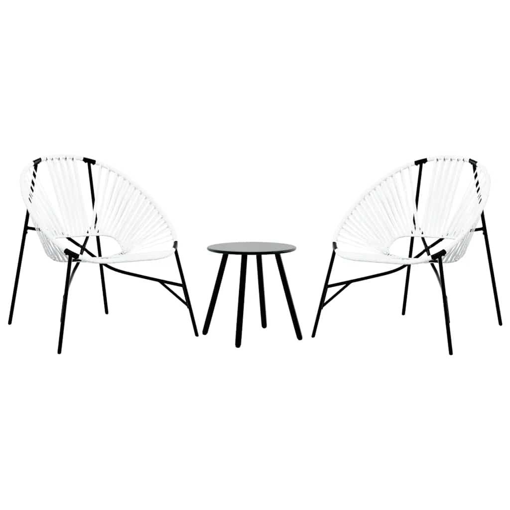 vidaXL Set tuinstoelen 3-delig poly rattan zwart en geel - Aashly