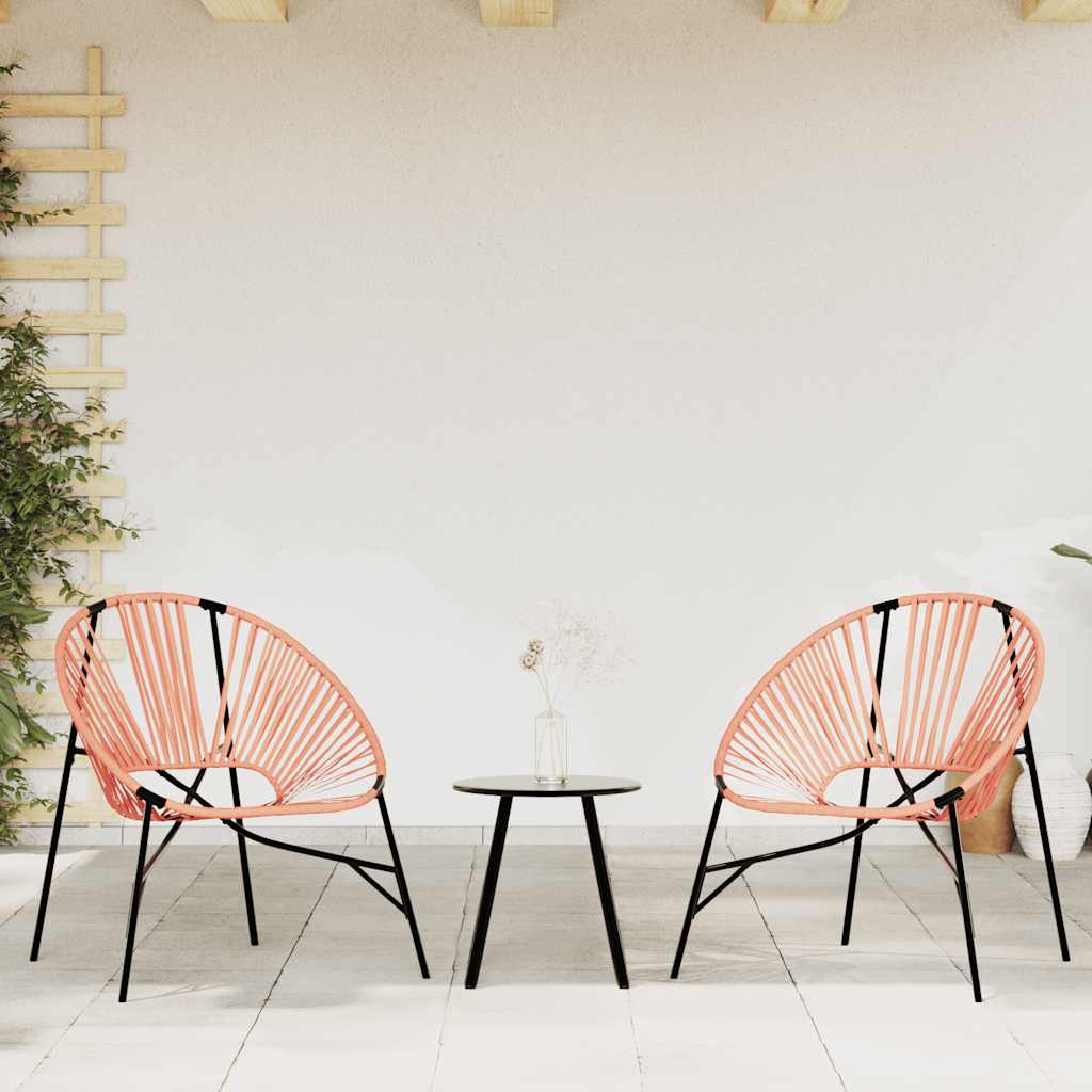 vidaXL Set tuinstoelen 3-delig poly rattan zwart en geel - Aashly