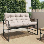 vidaXL Tuinbank met kussen 113 m staal taupe