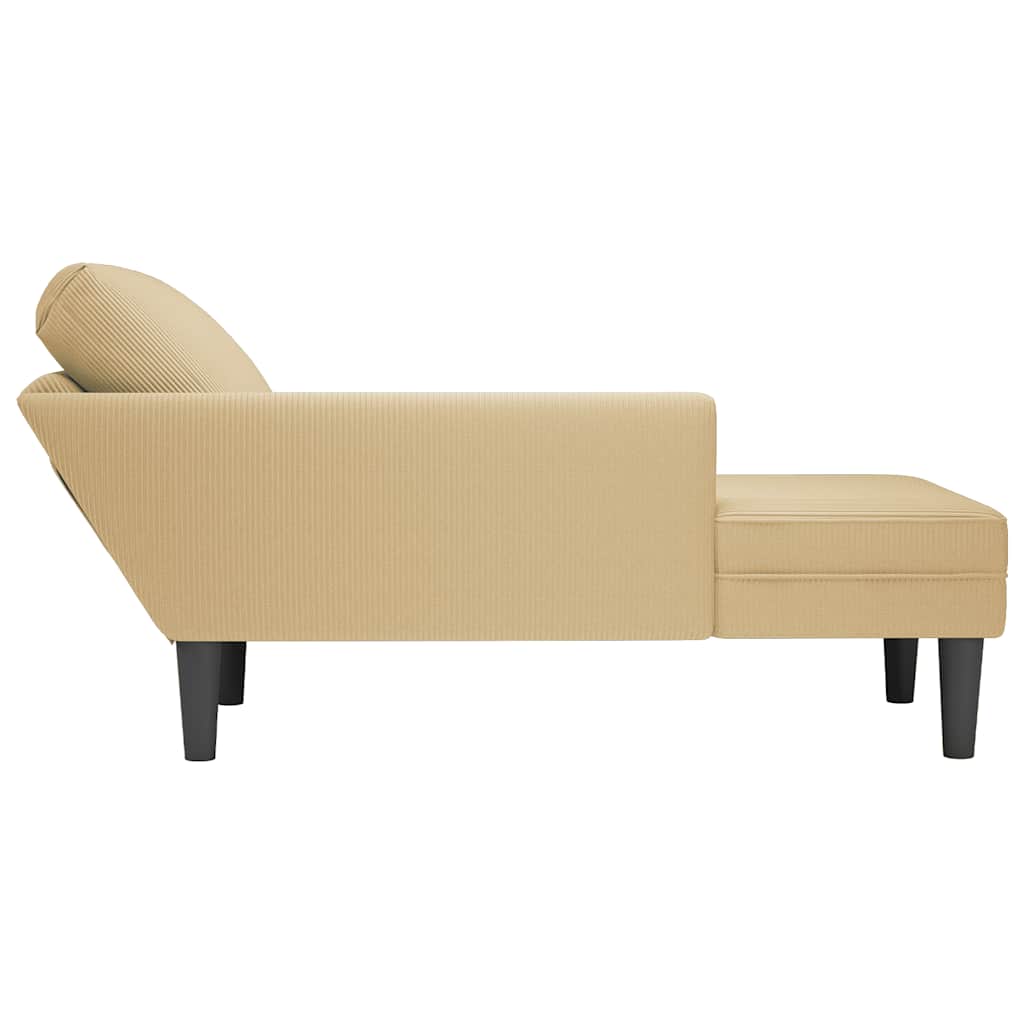 vidaXL Chaise longue met kussen corduroy stof donkergrijs - Aashly