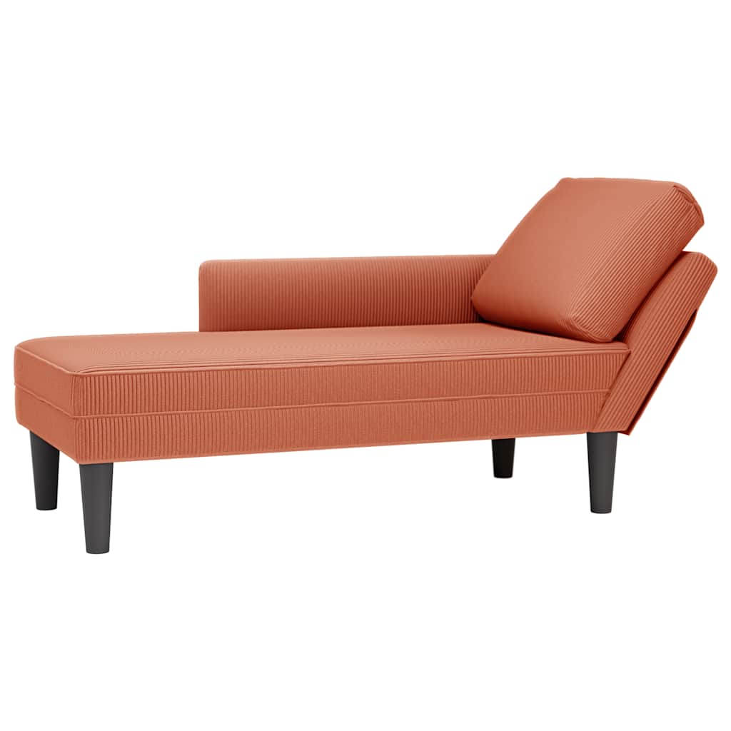 vidaXL Chaise longue met kussen corduroy stof donkergrijs - Aashly