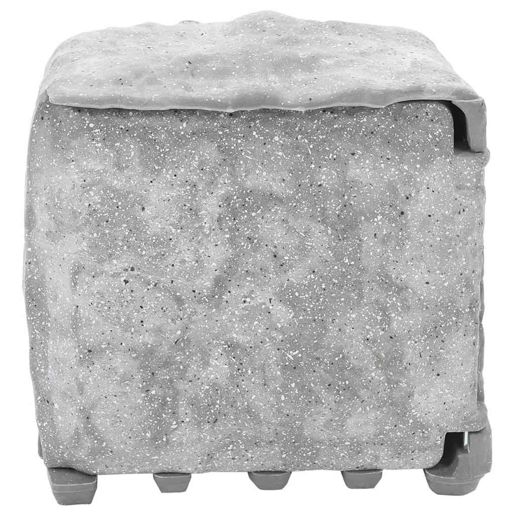 vidaXL Garden socket with ground spike, light sensor, 4-way, stone look, grey