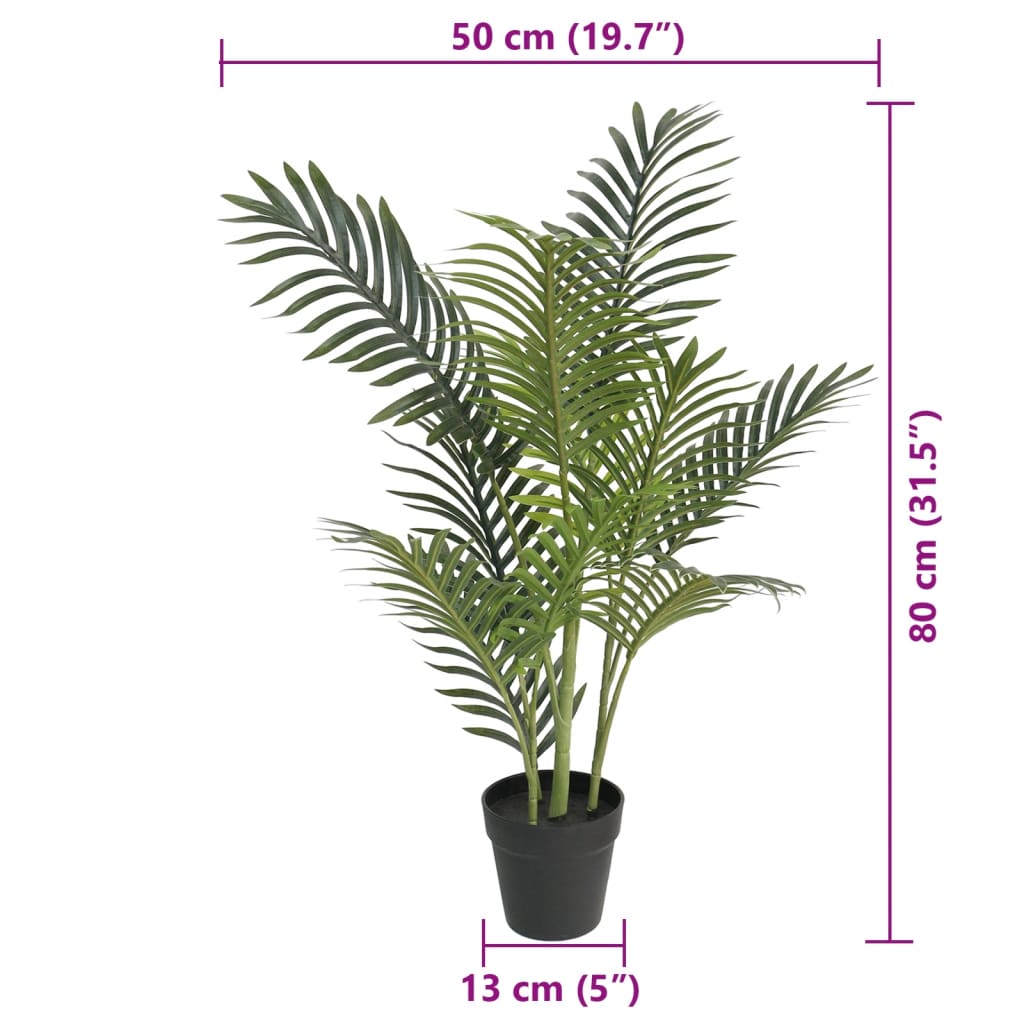vidaXL Kunstpalmboom 80 cm polypropeen groen