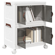 vidaXL Opbergbox stapelbaar met wielen 2-laags 75 L 64x40x76 cm