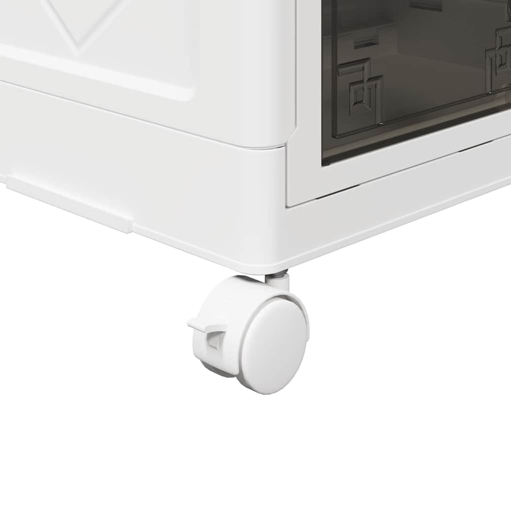 vidaXL Opbergbox stapelbaar met wielen 2-laags 75 L 64x40x76 cm