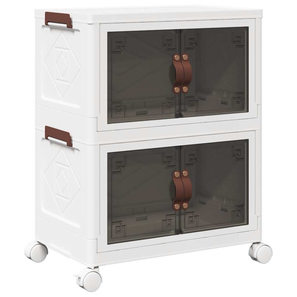 vidaXL Opbergbox stapelbaar met wielen 2-laags 75 L 64x40x76 cm