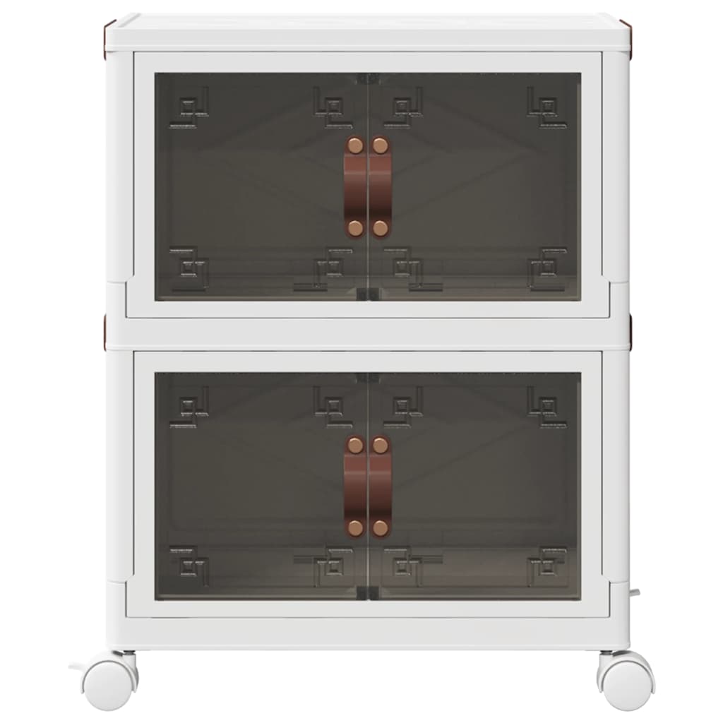 vidaXL Opbergbox stapelbaar met wielen 2-laags 75 L 64x40x76 cm
