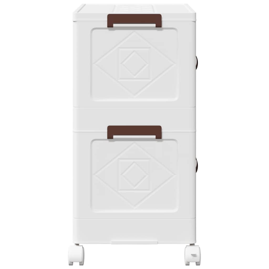 vidaXL Opbergbox stapelbaar met wielen 2-laags 75 L 64x40x76 cm