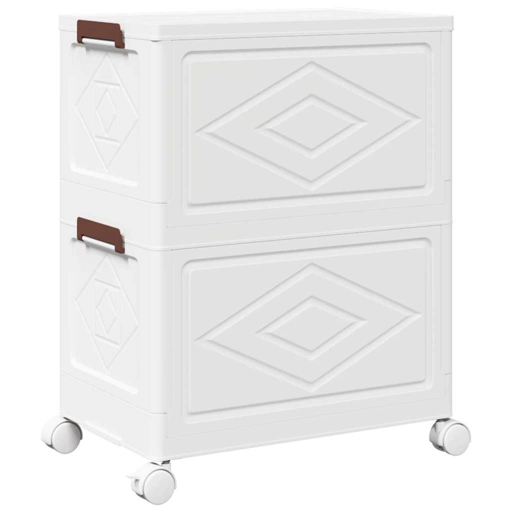 vidaXL Opbergbox stapelbaar met wielen 2-laags 75 L 64x40x76 cm