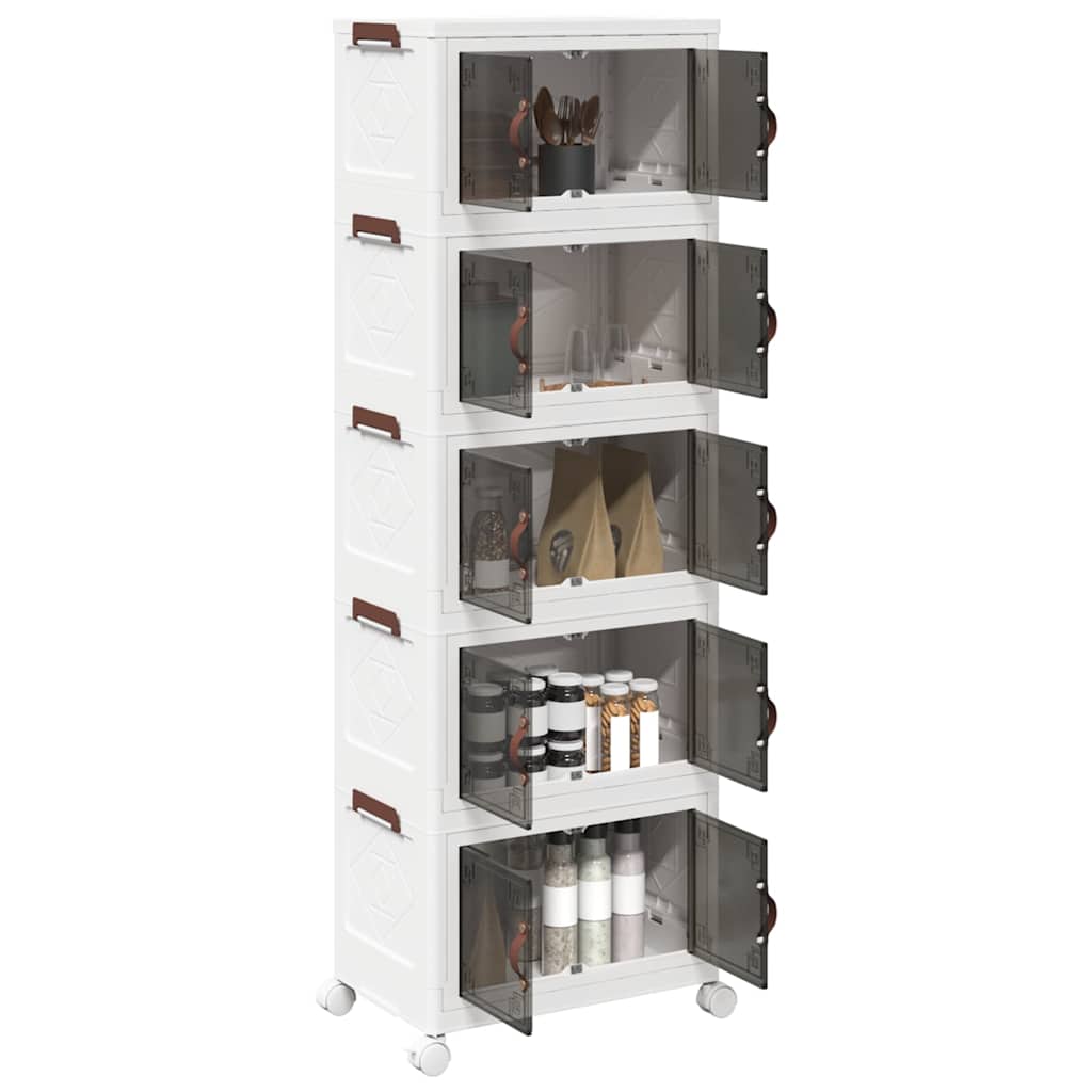 vidaXL Opbergbox stapelbaar met wielen 2-laags 75 L 64x40x76 cm
