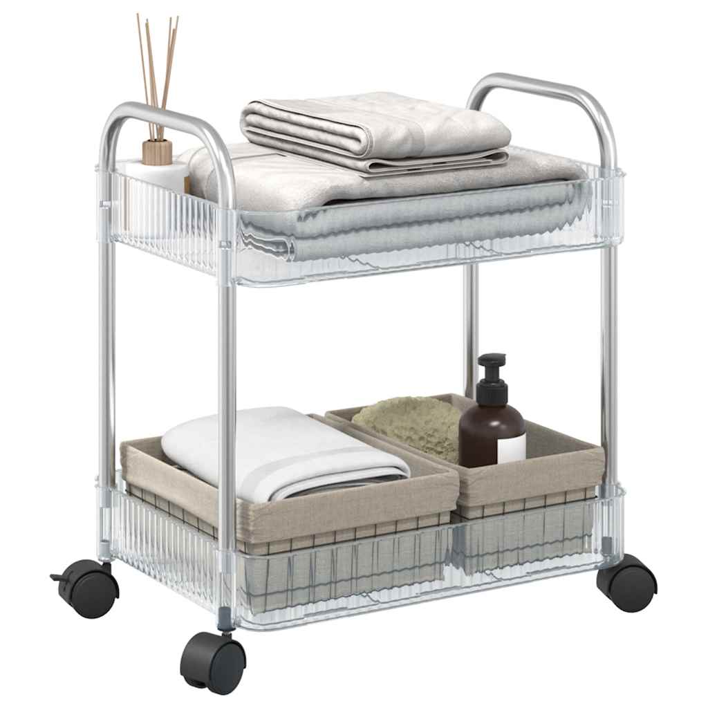 vidaXL Opbergtrolley 4-laags 37x28x95 cm acryl transparant