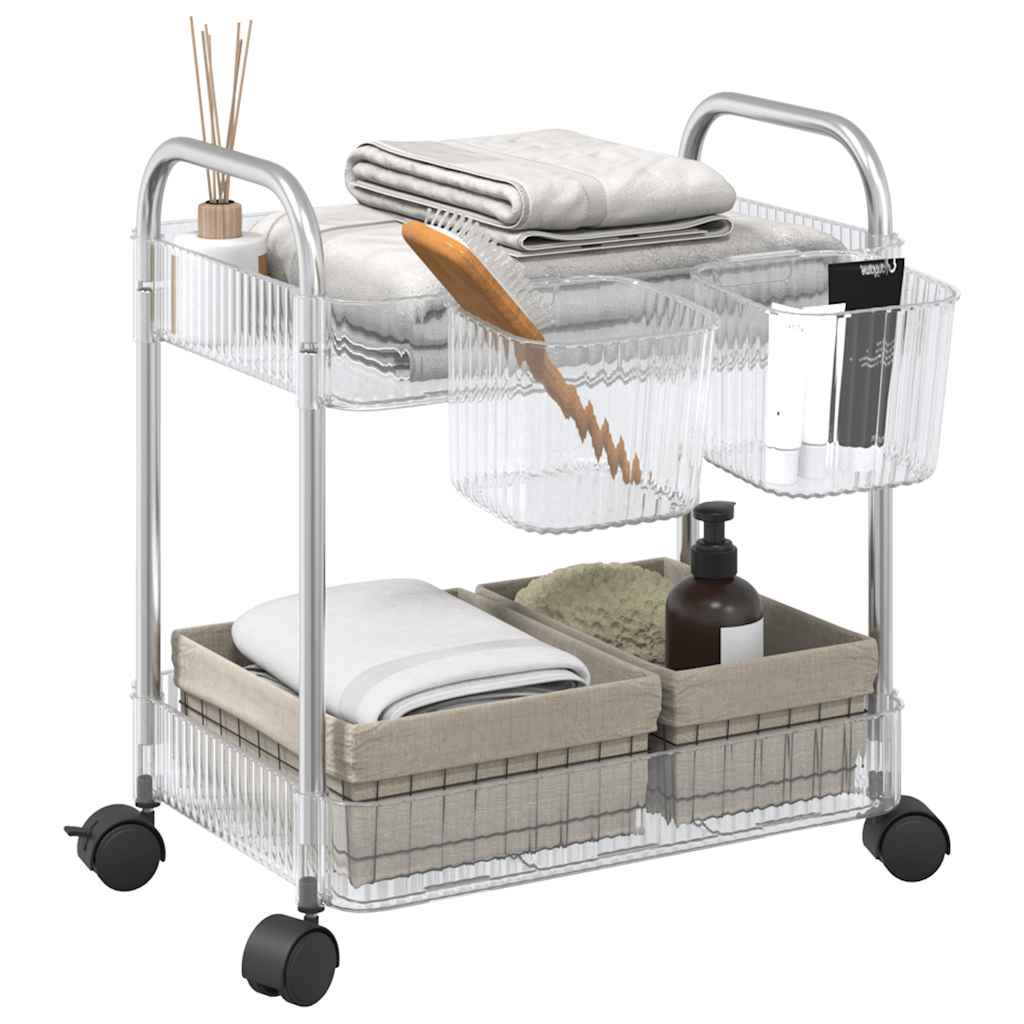 vidaXL Opbergtrolley 4-laags 37x28x95 cm acryl transparant