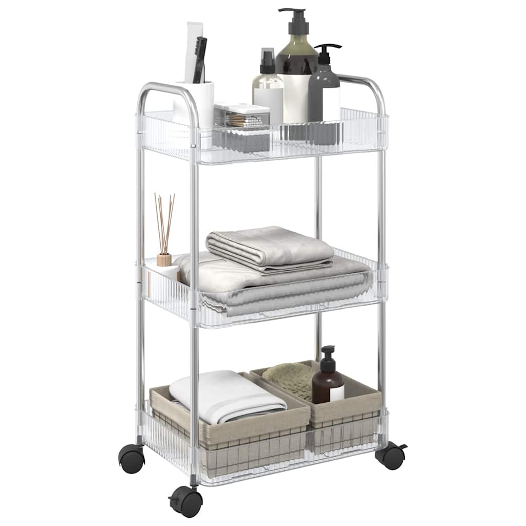 vidaXL Opbergtrolley 4-laags 37x28x95 cm acryl transparant