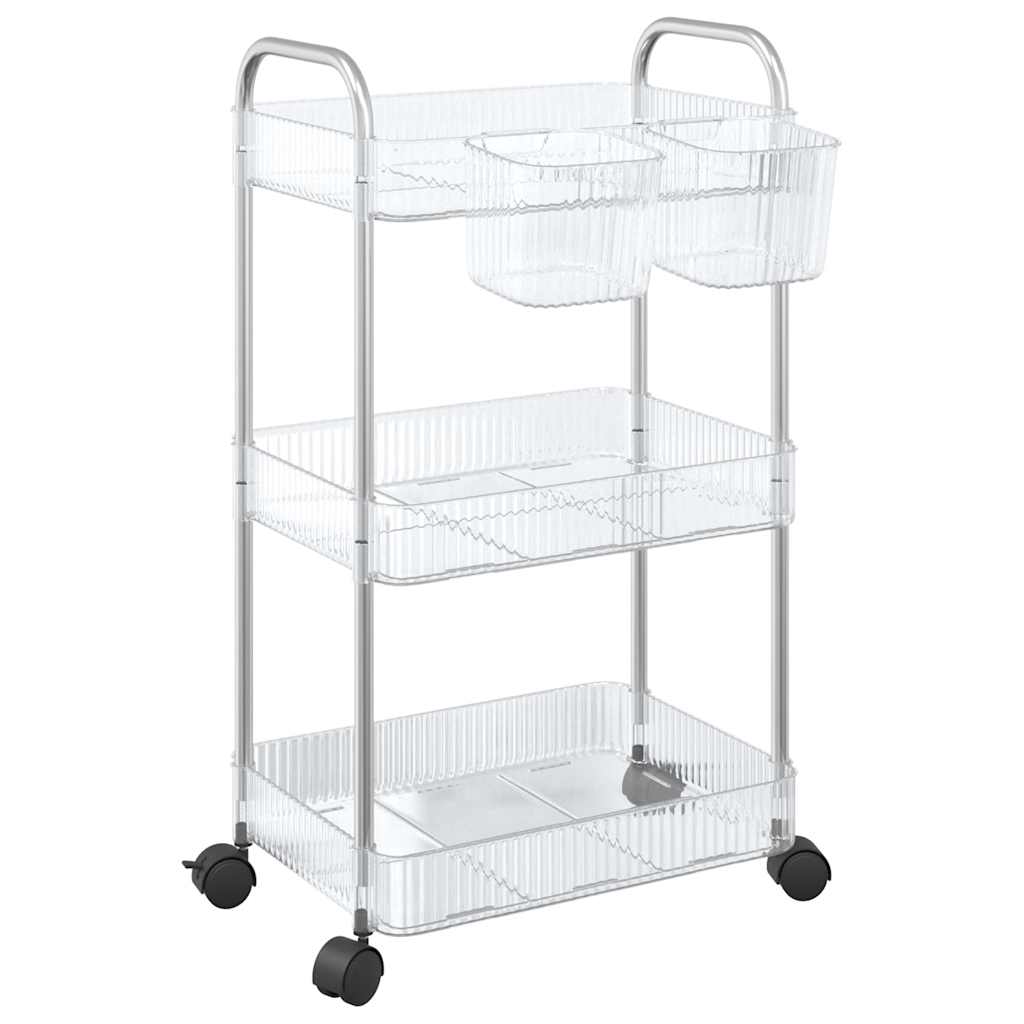 vidaXL Opbergtrolley 4-laags 37x28x95 cm acryl transparant