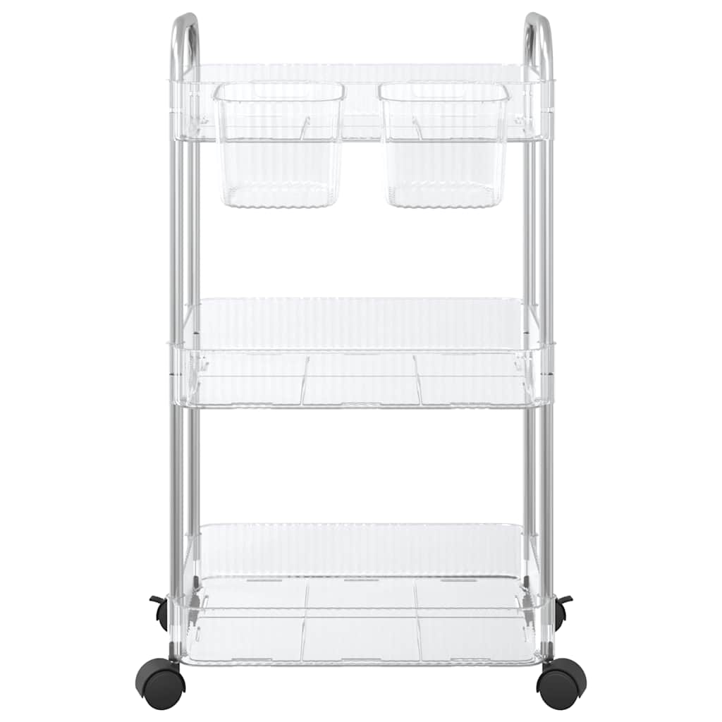 vidaXL Opbergtrolley 4-laags 37x28x95 cm acryl transparant