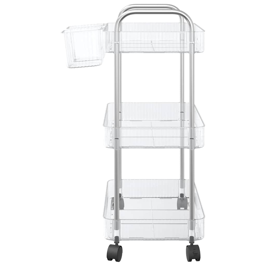 vidaXL Opbergtrolley 4-laags 37x28x95 cm acryl transparant