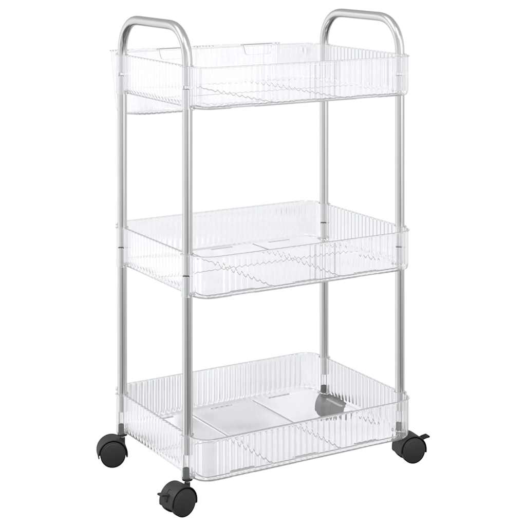 vidaXL Opbergtrolley 4-laags 37x28x95 cm acryl transparant