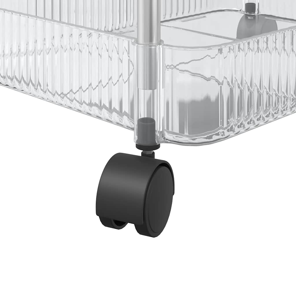 vidaXL Opbergtrolley 4-laags 37x28x95 cm acryl transparant