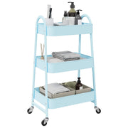 vidaXL Opbergtrolley 3-laags 42x41,5x77 cm staal wit