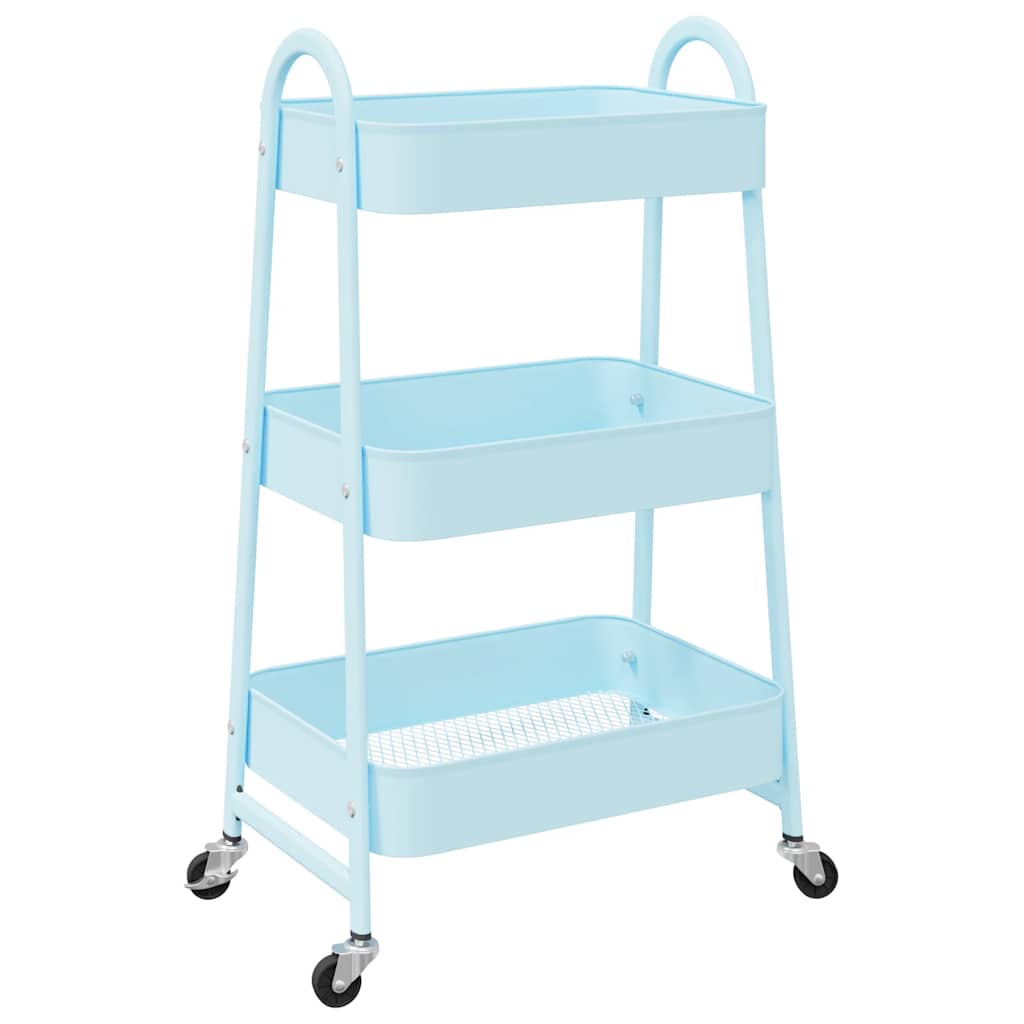 vidaXL Opbergtrolley 3-laags 42x41,5x77 cm staal wit