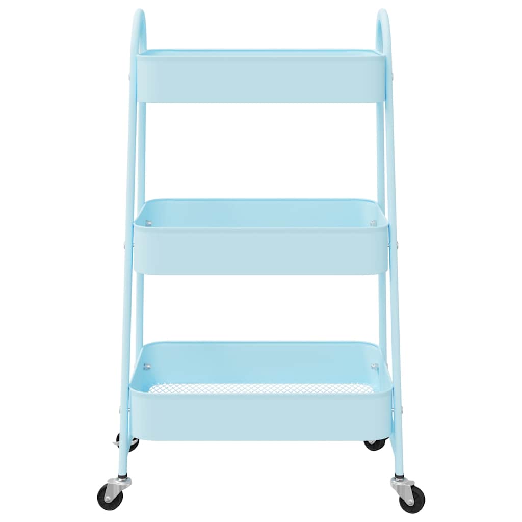 vidaXL Opbergtrolley 3-laags 42x41,5x77 cm staal wit
