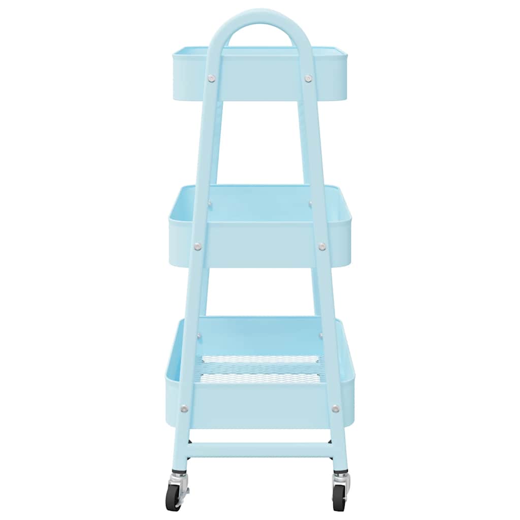 vidaXL Opbergtrolley 3-laags 42x41,5x77 cm staal wit