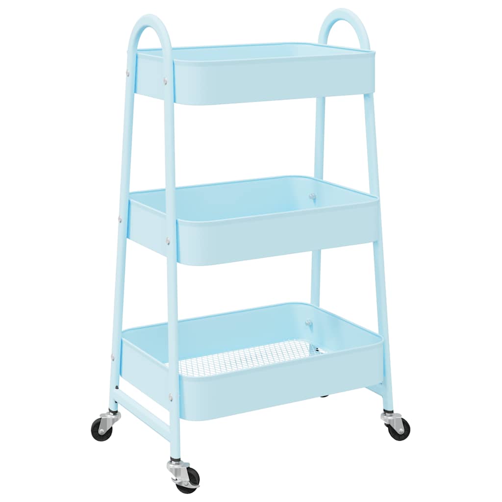 vidaXL Opbergtrolley 3-laags 42x41,5x77 cm staal wit