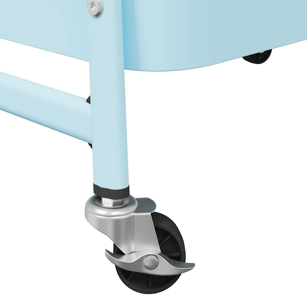 vidaXL Opbergtrolley 3-laags 42x41,5x77 cm staal wit