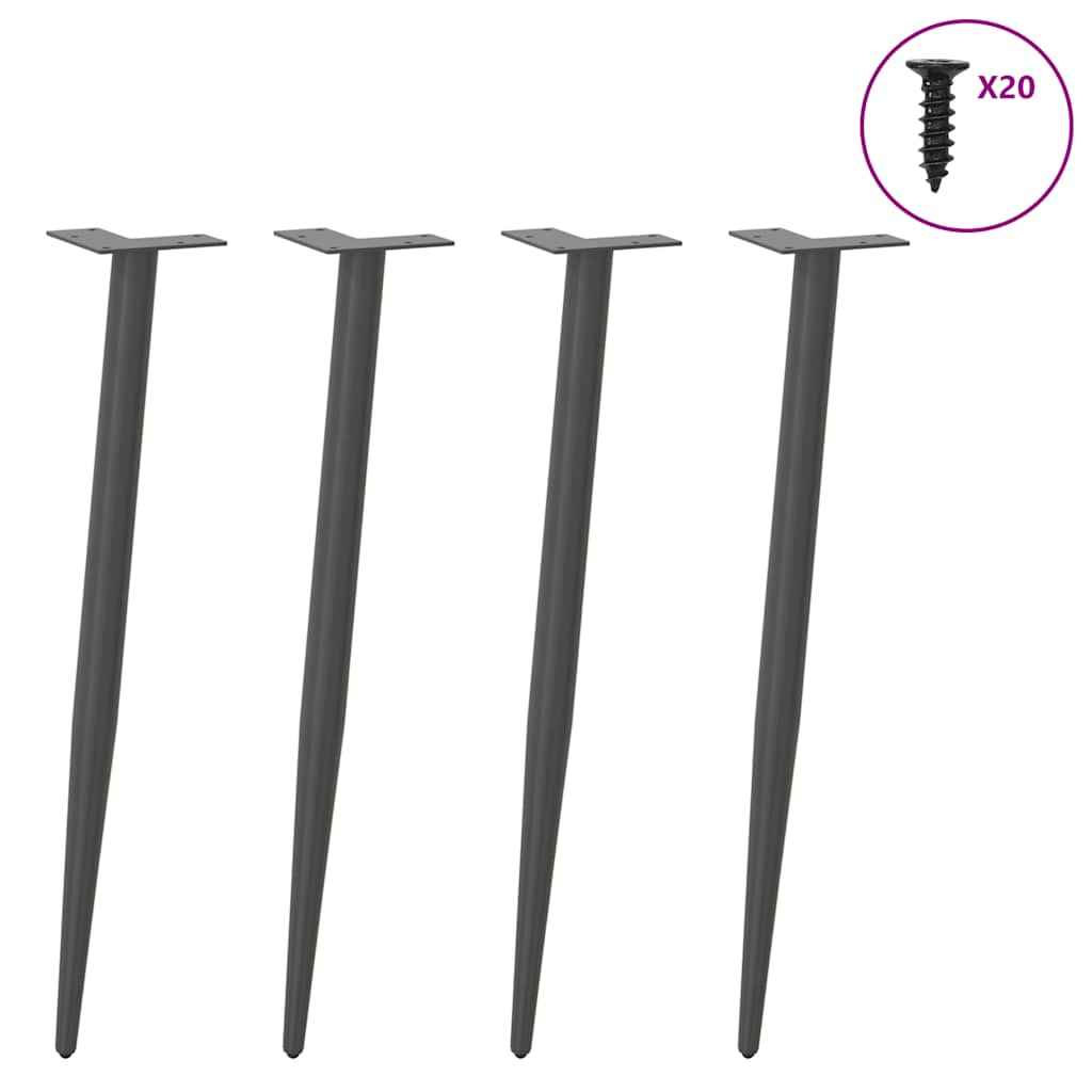 vidaXL Console tafelpoten conische vorm 4 st 72-73 cm staal wit - Aashly
